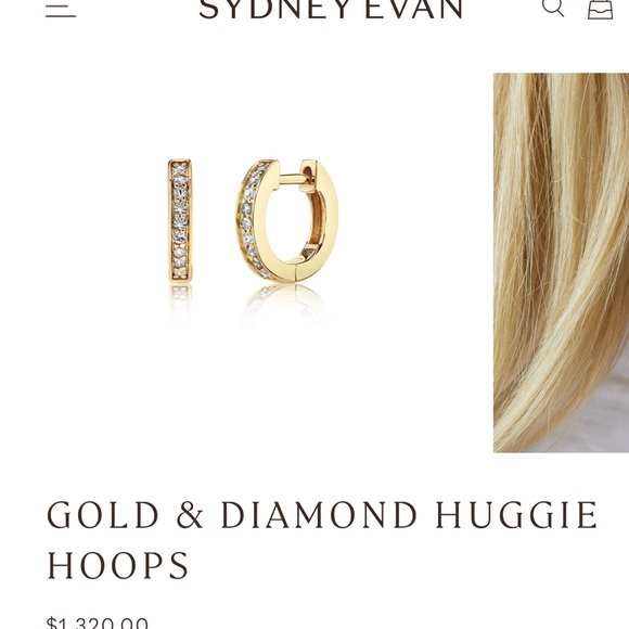 Sydney Evans Diamond 14k Yellow gold Diamond Huggies hoops $1320 - Picture 5 of 6